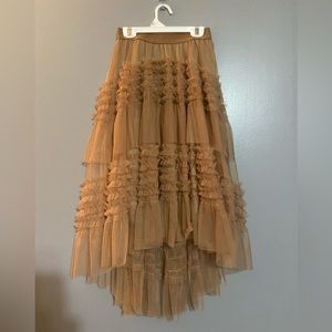 Tulle High Low Midi Skirt